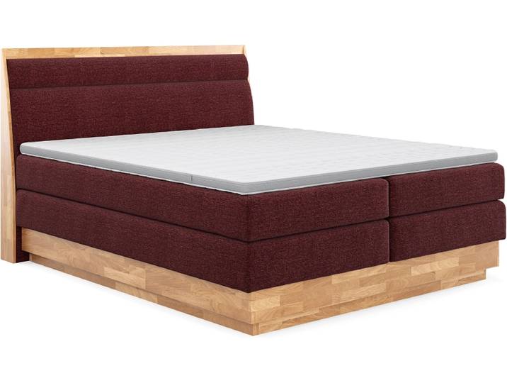 Boxspringbett SWISS HOME STYLE ONYX bordeau 160x200cm fest