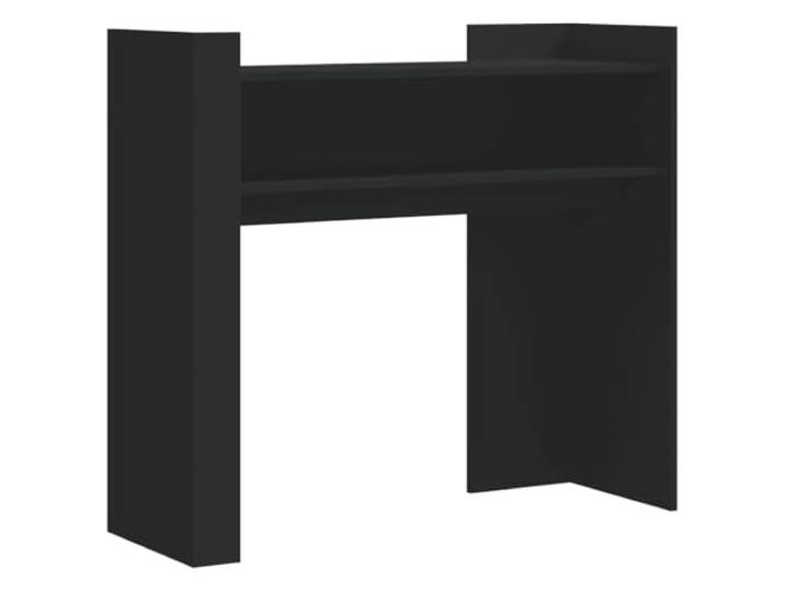 Konsolentisch Schwarz mit Böden, Holzwerkstoff, 100x35x90 cm Beistelltisch mit Ablagen, Feuchtigkeitsbeständigkeit, stabile Konstruktion, Wandmontage, Dekorative Tischplatte, Flurmöbel