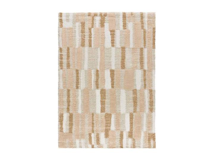 Tapis shaggy géométrique beige 133x190 cm