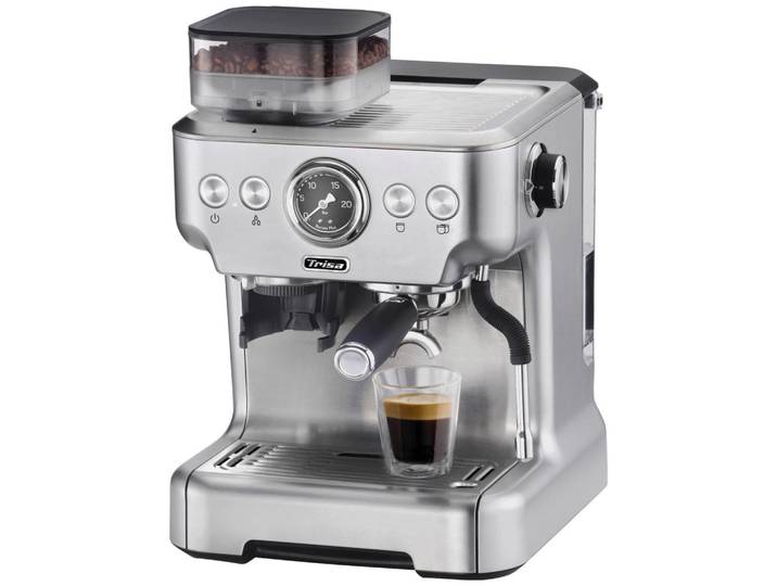 Trisa Electronics Espressomaschine, Silberfarben, Metall, 2700 ml, 32.5x41x28 cm, RoHS, Fsc, Kochgeschirr, Küchengeräte, Kaffeemaschinen & Milchschäumer