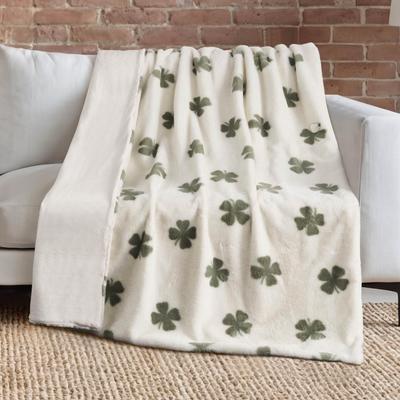 Lucky Brand Clover Toss Faux Throw Blankets