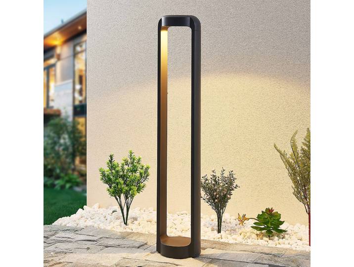 LED Wegeleuchte Habsa Lucande, schwarz, Aluminium, Modern