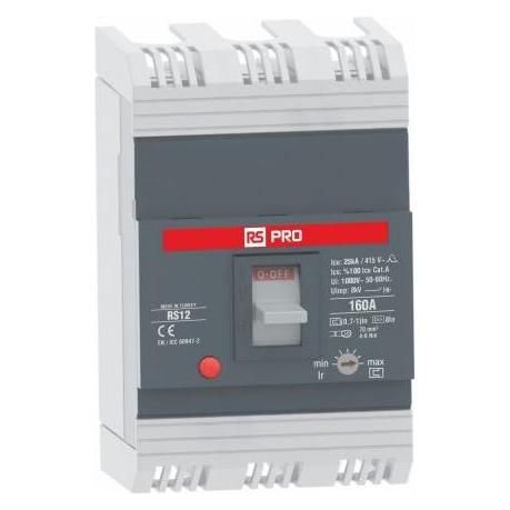 RS PRO RS RS12, Schutzschalter 1-polig, 160A Front (683421)