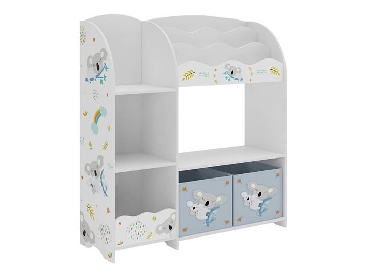 [en.casa] Kinderregal Lysekil, Weiß, Grau, Blau, Tiere, 93x100x30 cm, Babymöbel & Kindermöbel, Babyzimmer, Babyregale & Kinderregale