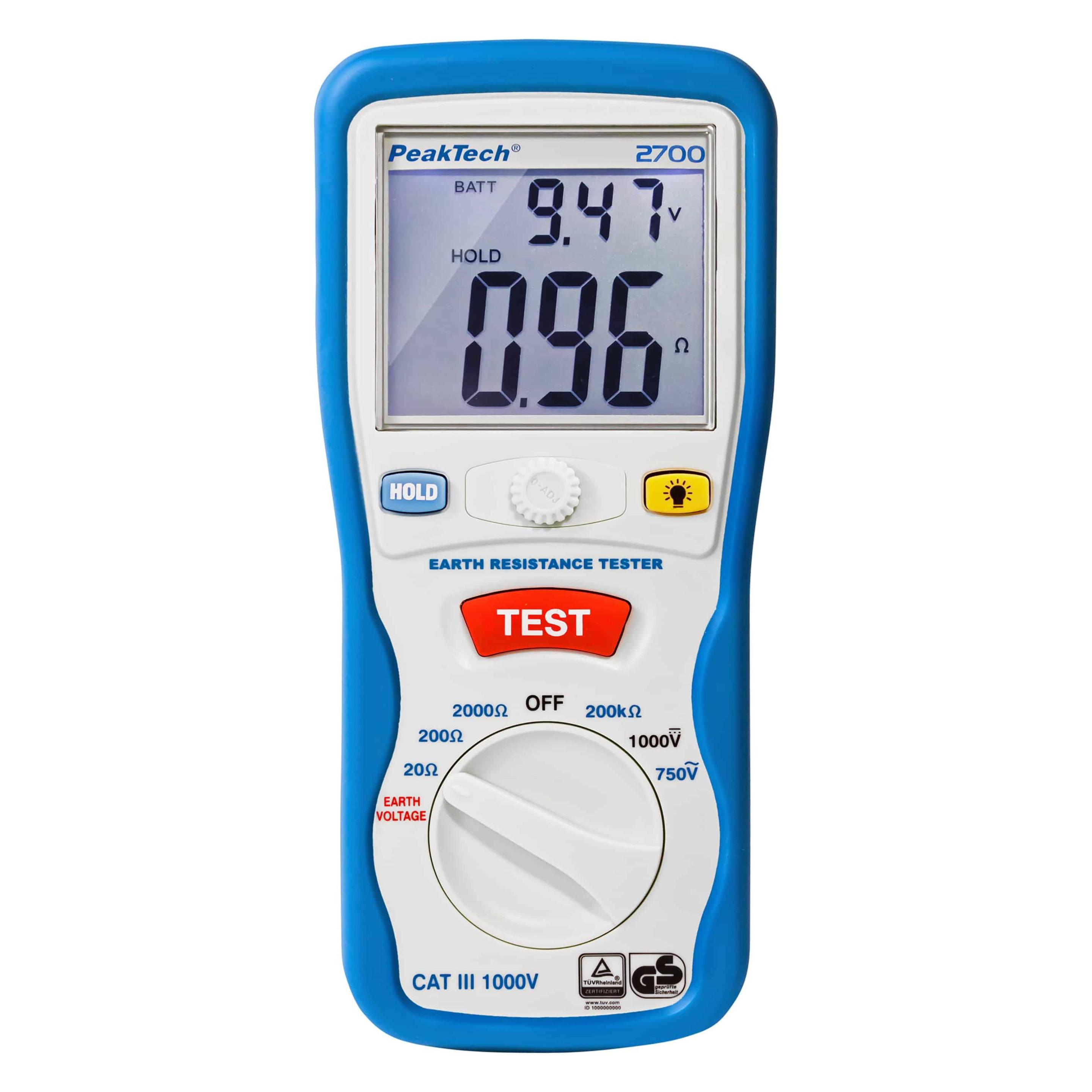 Peaktech P 2700 Erdwiderstandsmessgerät (CAT III 1000V, Hand-Multimeter) (P 2700)