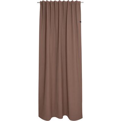 Vorhang "Solo" Gr. 1, braun, B:130cm H:250cm, Jacquard, Baumwolle, Polyester, SCHÖNER WOHNEN-KOLLEKTION, Gardinen, mit Lederapplikation