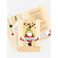 Weihnachtseinladung geschäftlich selbst gestalten mit Spruch und Fotos im Onlinedesigner bei Meine-Kartenmanufaktur.de