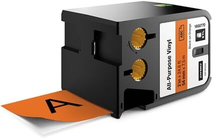 Dymo 1868770 XTL fita vinil preto sobre laranja 54mm