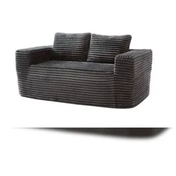 STILVORA 2-Sitzer-Sofa Cord Grau, montagefrei, komprimiert verpackt