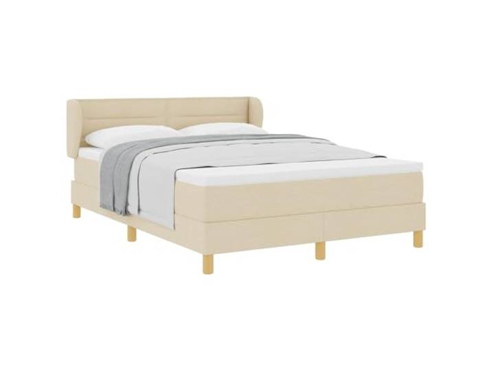 vidaXL Boxspringbett mit Matratze Creme 140 x 190 cm Stoff Schaumstoff, der Sie bequem hält und Sie bequem macht. Hochwertige Federn, die lange Zeit halten, hält die Luft frisch für