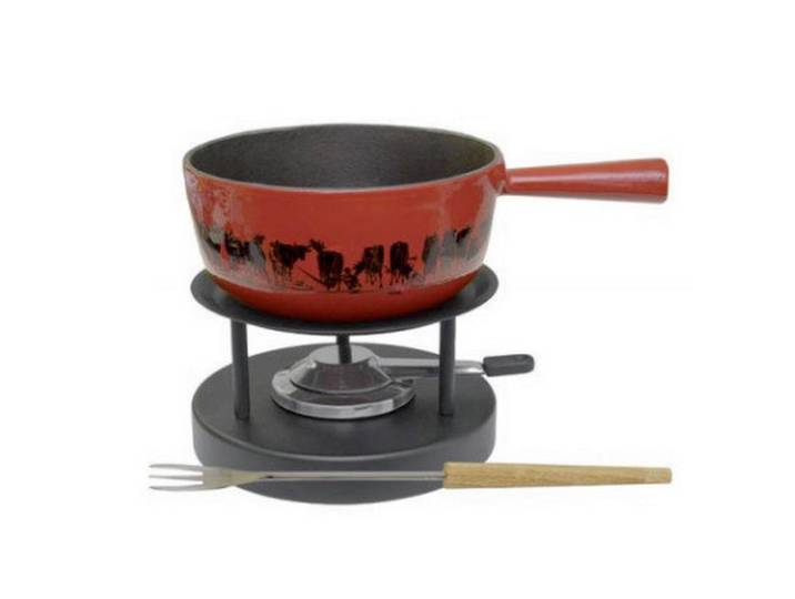Heidi Cheese Line Fondueset, Rot, Schwarz, Metall, 9-teilig, 37.00x31.00x27.00 cm, Tischgrills & Fondues, Fondue-Sets