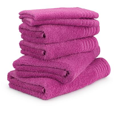 Handtuch Set MÖVE "New Classic", pink (raspberry), 6, Walkfrottier, Walkfrottier, Obermaterial: 100% Baumwolle, Handtuch-Sets, 2x Gäste-, 2x Hand- und 2x Duschtücher