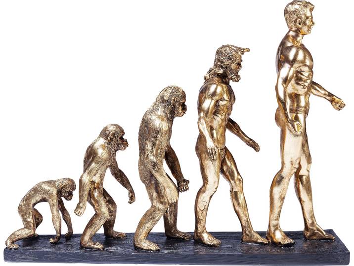 Dekofigur KARE DESIGN Deko Figur Evolution , gold (goldfarben), B:58cm H:42,5cm T:18,5cm, Polyresin, Dekofiguren, Dekofigur