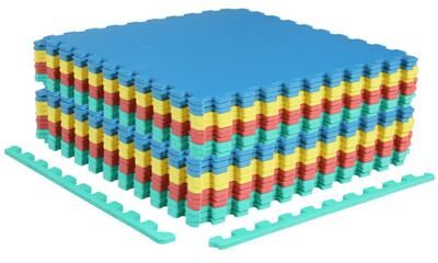 Costway 24 Pack Non-Slip Protective Interlocking EVA Foam Floor Tiles-Multicolor