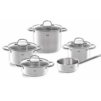 Topf-Set FISSLER "San Francisco", silber (silberfarben), Töpfe, Geeignet für alle Herdarten, Induktion