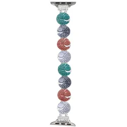 Neue Armbanduhr GlacierX Gleam Tree Stretch Bracelet Aurora Lights für Apple Watch 38/40/41mm Silber-Bunt