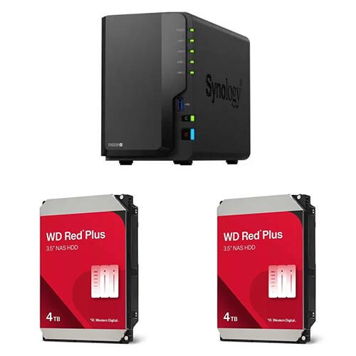 Synology DiskStation DS225+ 8TB (2x 4TB) WD Red Plus NAS Festplatte DS225+-WD40EFPX