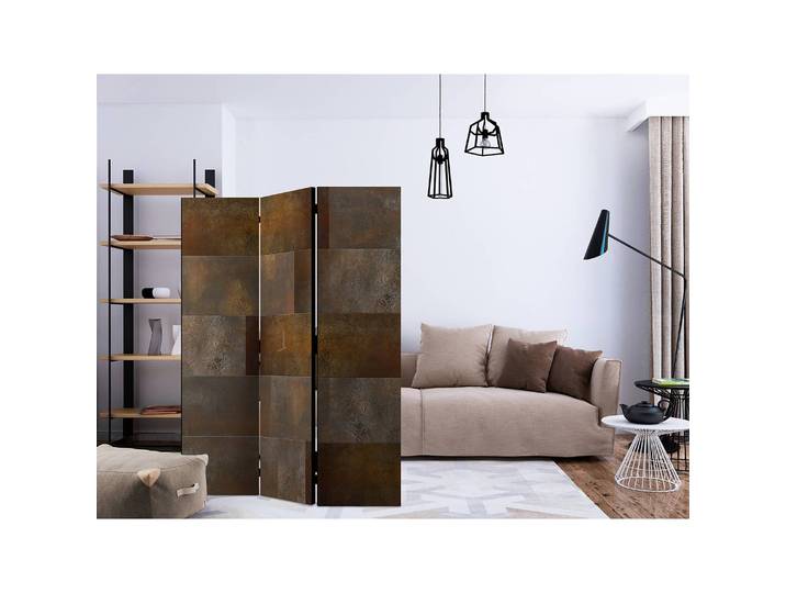 Paravent Golden Cascade Polaire Marron 135 x 172 x 3cm 3 éléments