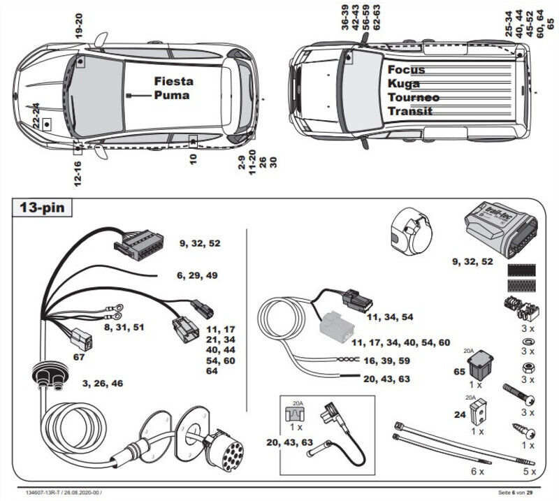FAISCEAU SPECIFIQUE 13 BROCHES POUR FORD FIESTA (07/17-)