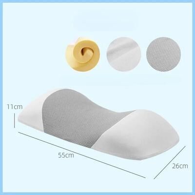 Uplifted Goods Memory Foam Lumbar Support Pillow For Better Rest grey 55x26x11 Cm