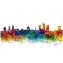 FOTOTAPETE Stadt Panorama Bunt 250x175 cm