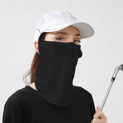 Uplifted Trends Cooling UV Protection Face Mask And Breathable Golf Neck Gaiter black