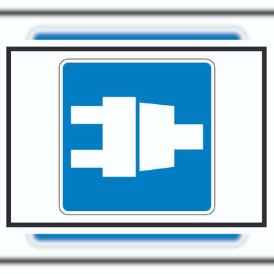 HB-Druck Landstromanschluss für Schiffe Symbol A4 Rückseite selbstklebend