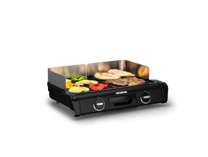 Tefal - Barbecue électrique Family Grill XL 2 surfaces de cuisson - 2400w Barbecue électrique pour 10 personnes - Usage intérieur et extérieur - 2 thermostats réglables - Plaques antiadhésives
