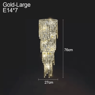 Inspire Curations Modern Luxury Crystal Wall Sconce gold L 76x22cm warm Light