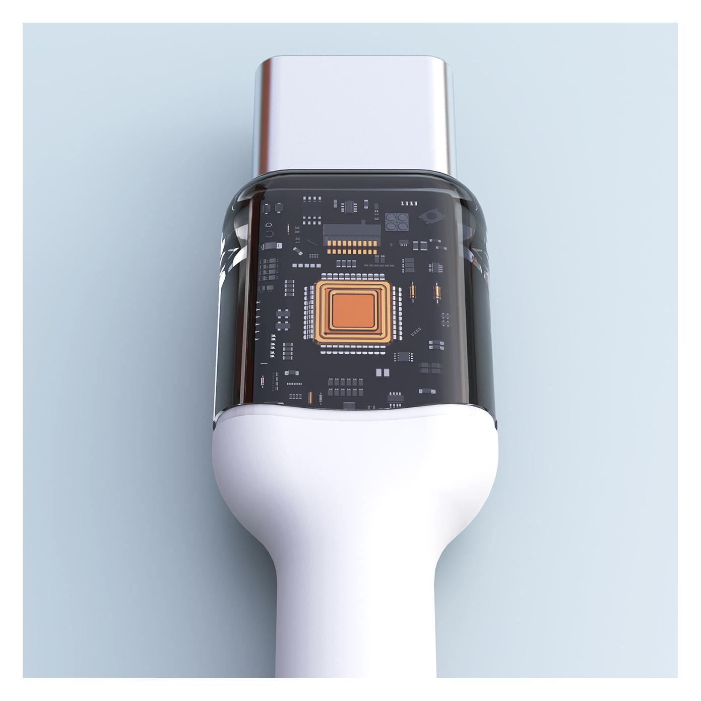 Dudao L9C Max 240W PD USB-C - USB-C Kabel 1,2m - Weiss (1.20 m, 240 W) (6976625334995)