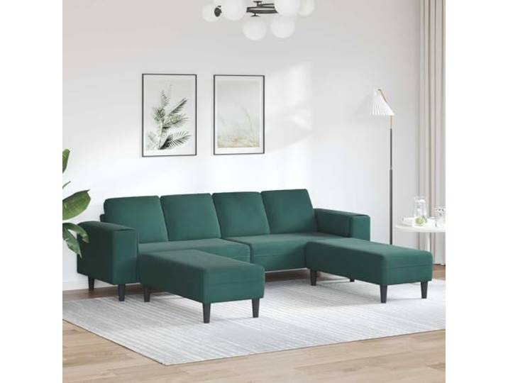 ZQQLVOO Wohnzimmer Couch 3 STK. Dunkelgrün Polyester Bezug, Sperrholz Korpus, Atmungsaktiv, Pflegeleicht, Modernes Design