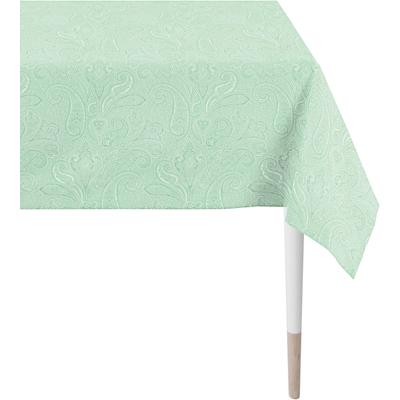 Tischdecke APELT "3313 Uni-Basic", blau (türkis), B:150cm L:250cm, Polyester, Viskose, Tischdecken, Tischdecke, Jacquardgewebe