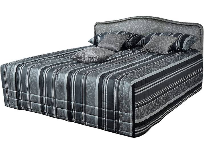 Polsterbett, Jacquard-Webstoff, Anthrazit, 150×210 cm, Mit Stauraum, H2, Westfalia Schlafkomfort