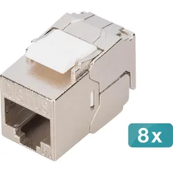 DIGITUS CAT 6A Kompakt-Keystone, werkzeugfreier Montageanschluss, 8 Stück
