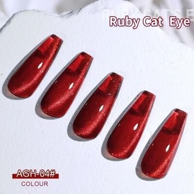 Inspired Living Cherry Ruby Magnetic Cat Eye Gel Nail Polish 15ml Chameleon Red UV LED Manicure Gel agh4