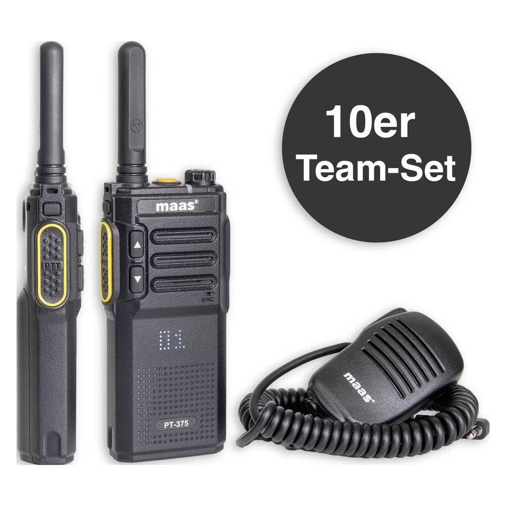 Maas Elektronik Team-Set PT-375 KEP-360-K 150114 PMR-Handfunkgerät 10er Set (150114)
