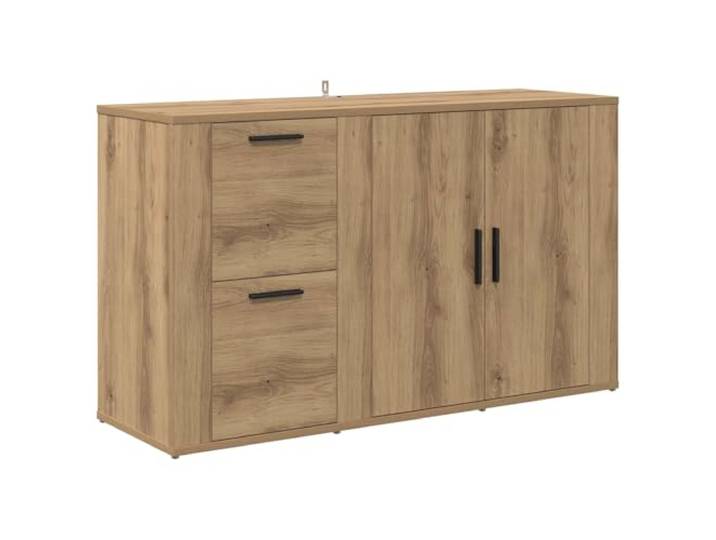 GHVBNMF Sideboard Kommode Artisan-Eiche 100x33x59,5 cm Holzwerkstoff Praktischer Stauraum für Essbereich und Flur: Bietet zwei Türen, zwei Schubfächer sowie stabile eckige Standbeine.