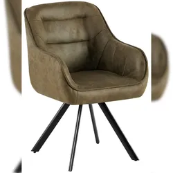 Proregal CHEFGASTRO Esszimmerstuhl BEVERLY HILLS Vintage HxBxT 89x57x64cm Stoff Antik-Grün Küchenstuhl
