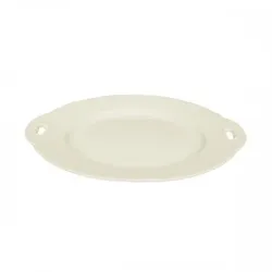 Seltmann Weiden 2x Seltmann Kuchenplatte mit Griff 27 cm Fahne,  Form: Marieluise, Glasur: elfenbein, Dekor: 00003