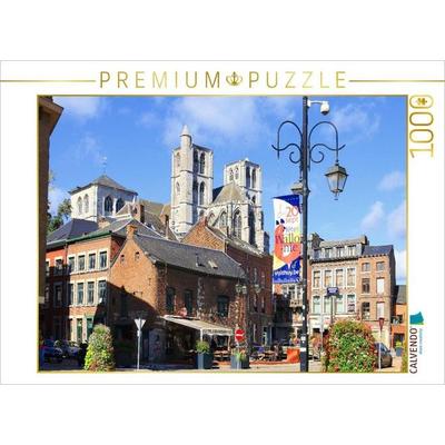CALVENDO Puzzle Huy in Belgien, Blick zur Stiftskirche Notre-Dame | 1000 Teile Lege-Größe 64x48cm Foto-Puzzle für glückliche Stunden