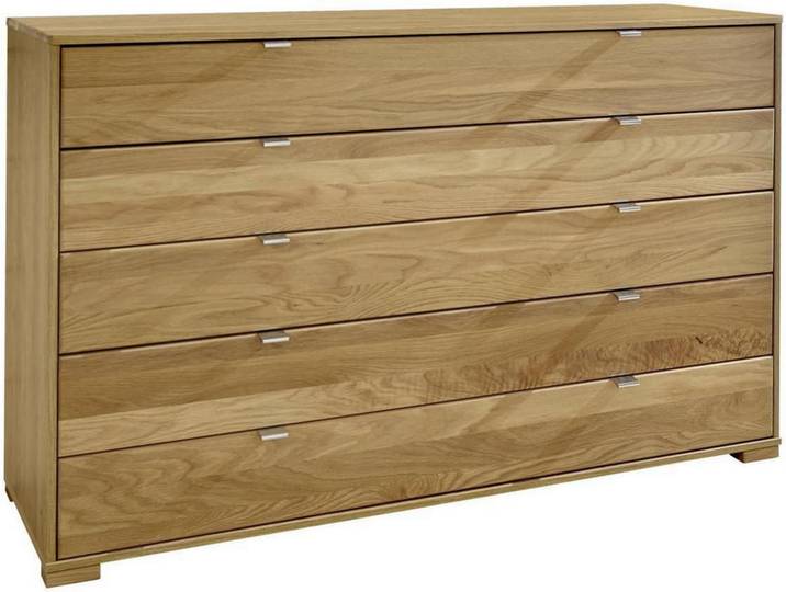 Dieter Knoll Kommode, Eiche, Holz, Eiche, massiv,teilmassiv,massiv, 5 Schublade(n) Schubladen, 141x86x43 cm, Typenauswahl, Beimöbel erhältlich, stehend, Holzmöbel, Kleinmöbel Holz, Holzkommoden