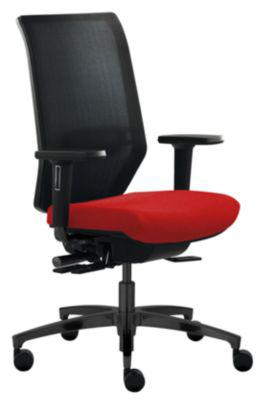Dauphin Bürostuhl SHAPE MESH, mit Armlehnen, Lendenwirbelstütze, Sitzzeit 8+ Stunden, Universalrollen, rot