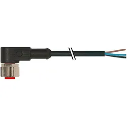 RS PRO M12 connector female angled 5p 5m, Elektronikkabel + Stecker, Schwarz