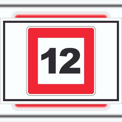 HB-Druck Höchstgeschwindigkeit 12 kmh nicht zu überschreiten Aufkleber mit Symbol A1 (594x841mm)
