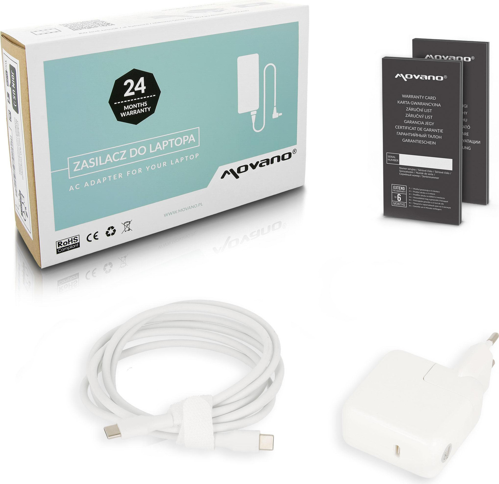 Movano Netvoeding/oplader voor Apple Macbook, USB-C, 29W