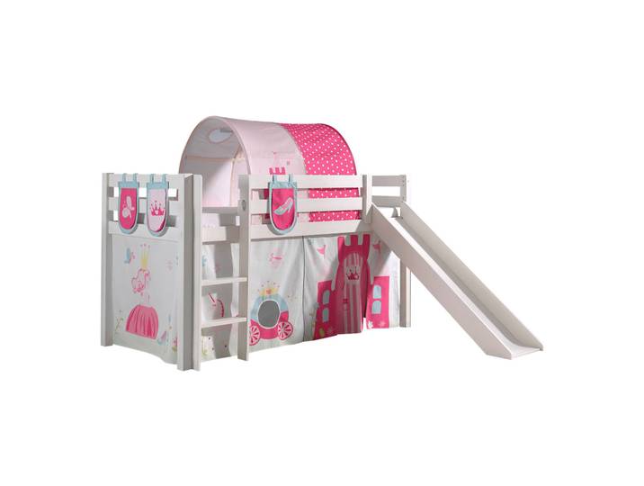 Halbhohes Bett Princess mit Rutsche