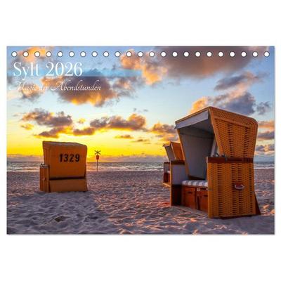 Sylt - Magie der Abendstunden (Tischkalender 2026 DIN A5 quer), CALVENDO Monatskalender