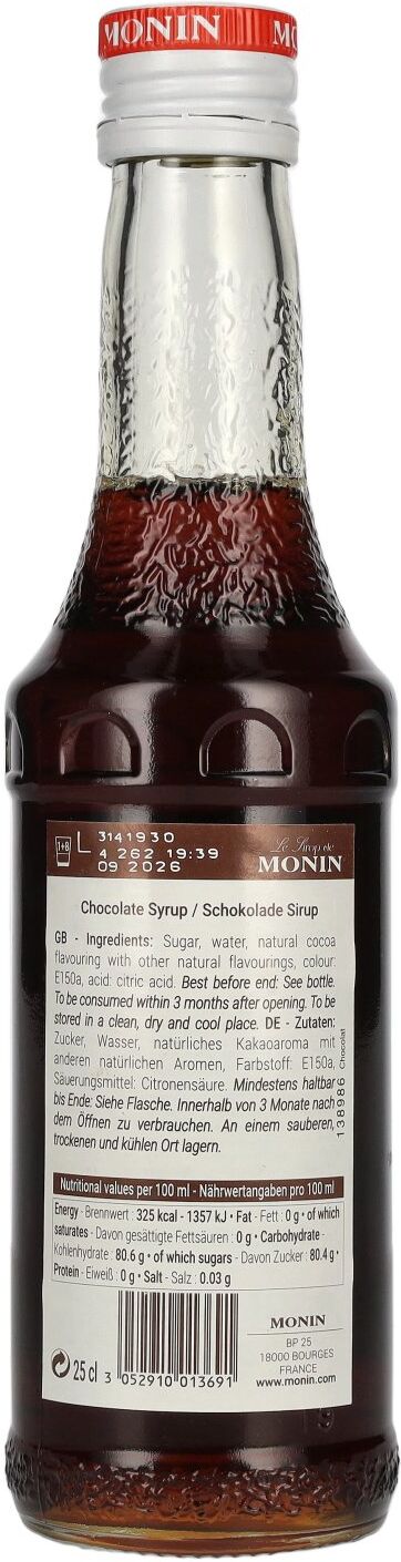 Le Sirop de Monin SCHOKOLADE 0,25l MHD 30/09/2026