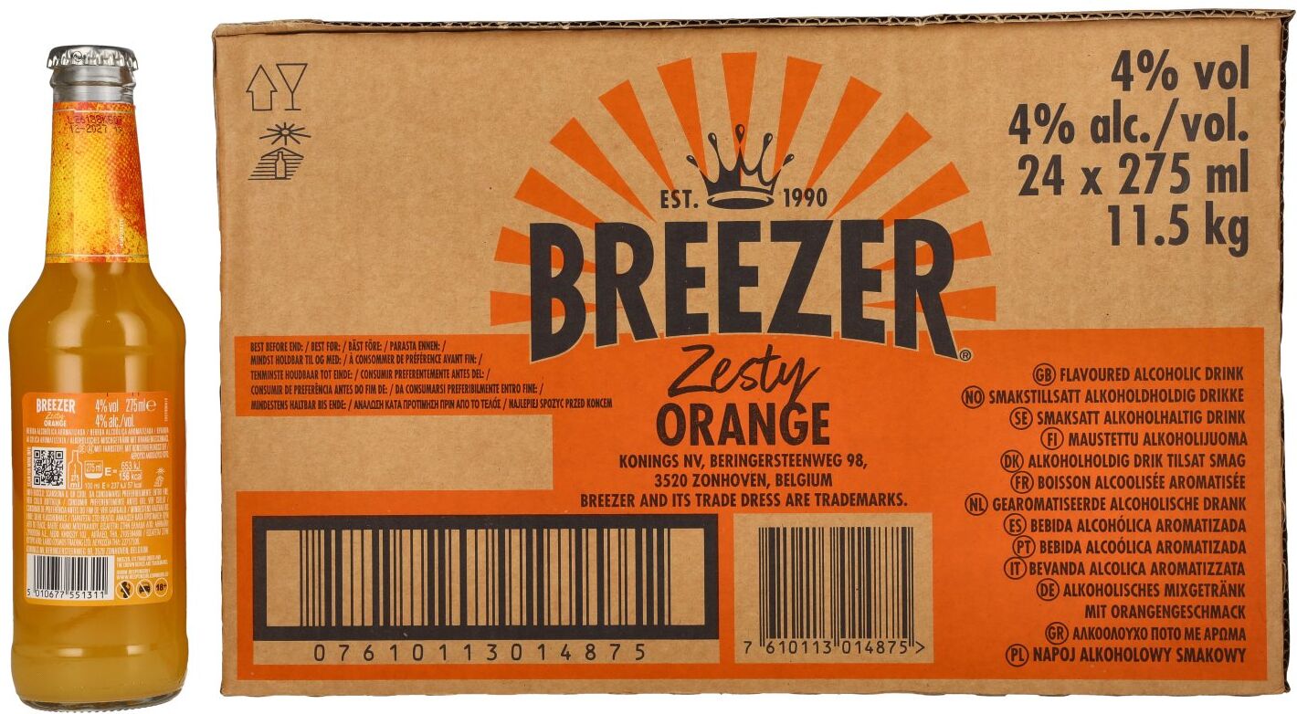 Bacardi Breezer Zesty Orange 4% Vol. 24x0,275l