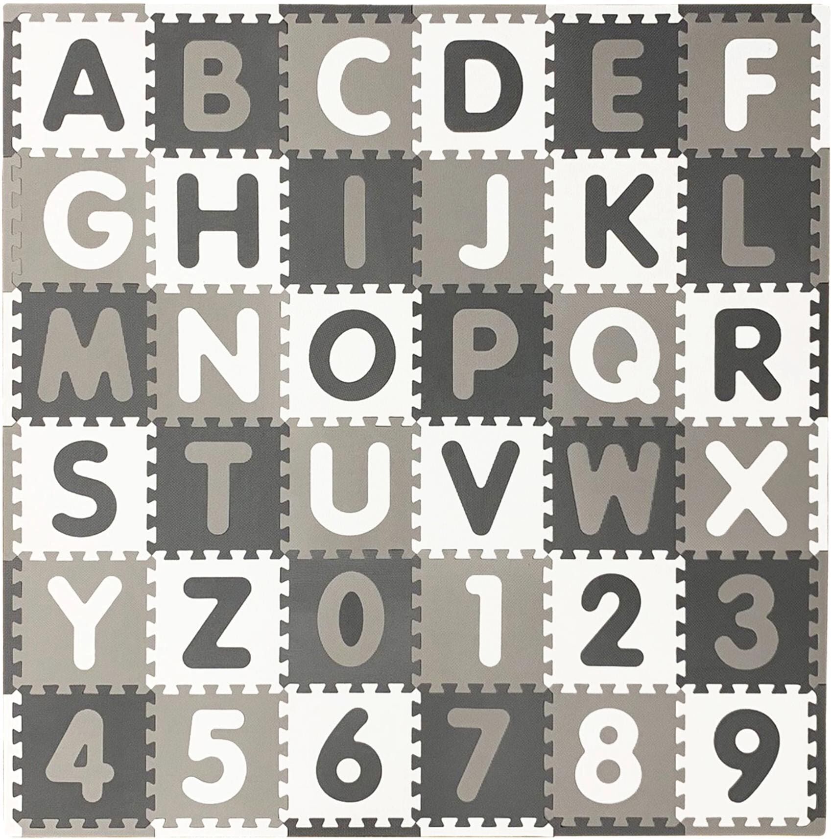 Puzzlematte "Tadu Puzzlematte Lettero, 180 x 180 x 1 cm, Grau", Baby, grau, Puzzleorganizer Puzzlematte grau Einheitsgröße
